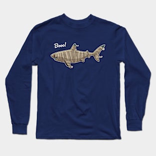 Booo Mummy Shark Funny Gift Women Men Boys Girls Long Sleeve T-Shirt